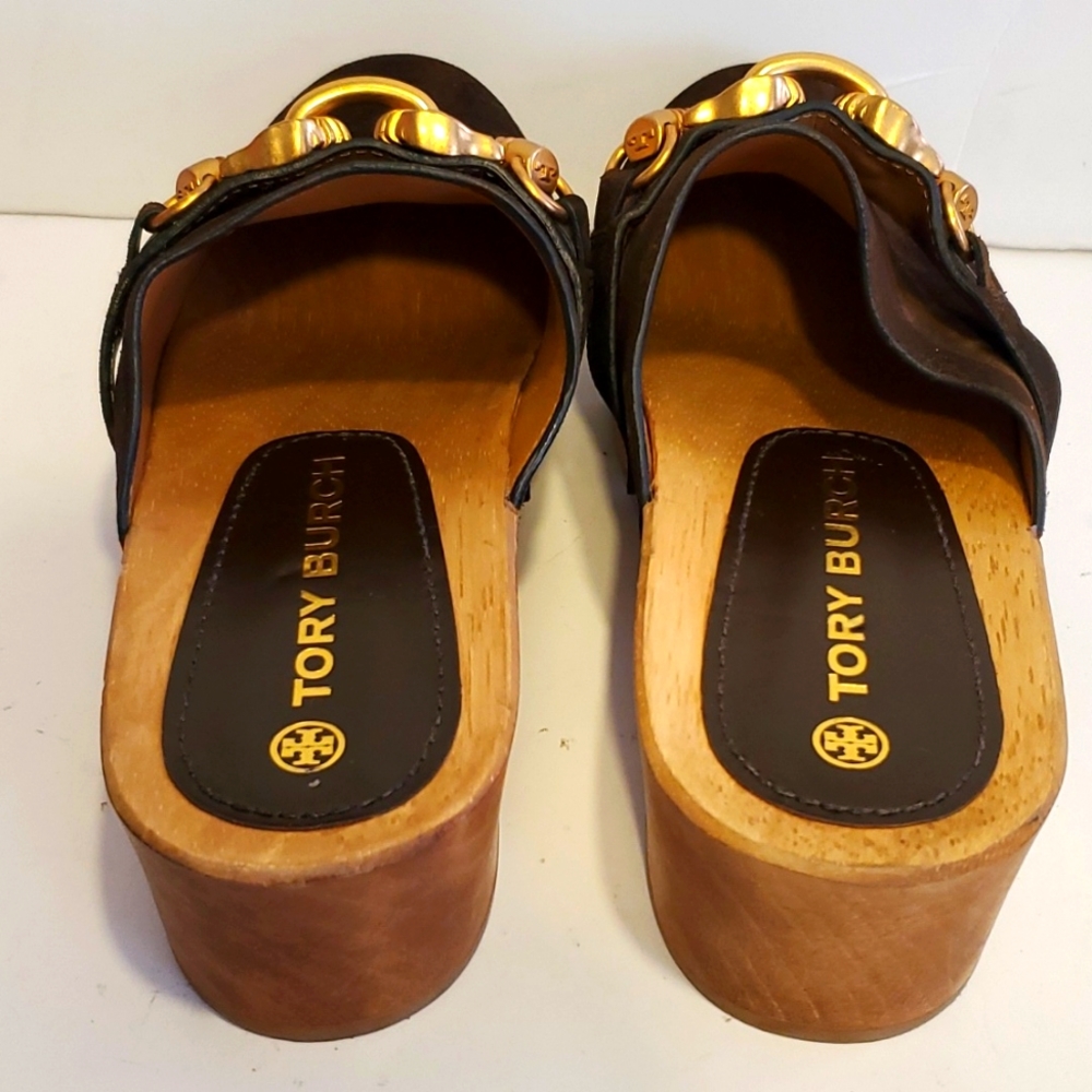 Tory Burch Women Jessa Platform Heel Horsebit Logo Clogs Size 5.5M NWOT'S - Picture 5 of 13
